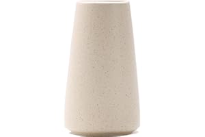 HUBUISH Vase Beige – Keramikvase, 15cm minimalistischer Boho Deko Beige für Moderne vase, Blumenvase Bauernhaus-Tischregal-Dekoration, Pampasgras Vases, Passend für Wohnzimmer, Wohnzimmer, Küche
