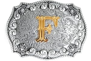 LKMY Herren-Gürtelschnallen, englischer Buchstabe in 3D, Westernstil, Cowboy-Alphabet, Initiale, Gürtelschnallen für Herren