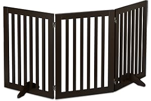 Relaxdays Absperrgitter, freistehendes Schutzgitter, HxB: 70 x 154 cm, mit Füßen, Hundeschutzgitter klappbar, braun