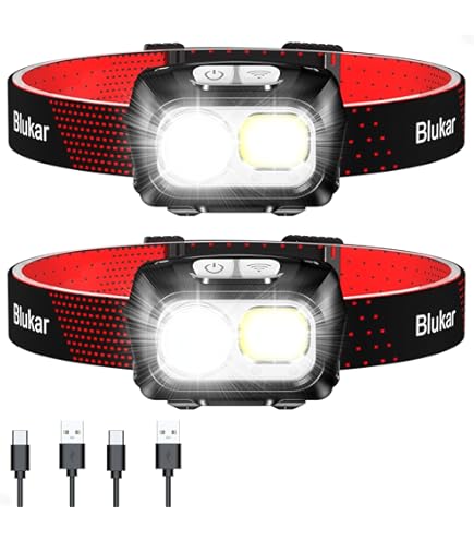 aennon usb rechargeable led headlamp flashlight Aennon Rechargeable Head Torch (Pack of 2) - 220 Lumens - 30 Hours Battery  Life - LED Waterproof Headlamp for Camping, Running, Hiking