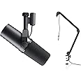 Shure SM7B Vocal Dynamic Microphone + Gator 3000 Boom Stand for Broadcast, Podcast & Recording, XLR Studio Mic for Music & Speech, Wide-Range Frequency, Warm & Smooth Sound, Detachable Windscreen