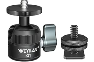 WEYLLAN Ball Head Mount Mini trépieds，Tête Sphérique Manbily 28mm，rotule pour trépied Ball Head Mount, vis 1/4", Rotation à 360 degrés pour appareils Photo, DSLR, Monopod, Slider, Tripod, etc.