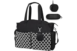 comeder Nappy Changing Bags, Multifunctional Baby Nappy Changing Tote Bag, Large Capacity Waterproof Baby Changing Bags with Pacifier Bag for Diaper All Baby Accessories