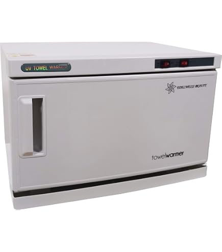 Chauffe-serviettes 23L Avec Stérilisation UV - Pour Salon De Beauté, Spa Et Salle De Bain - Acier Inoxydable, 2 étagères Amovibles