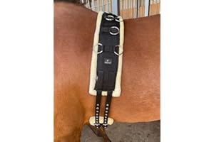 Preto Horse Training Body Roller or Lunging Girth adjustable synthetic strong tear resistant pp nylon webbing fleece/faux fur padded exercise lunge roller girth anti-chafing equestrian Cob Full Pony