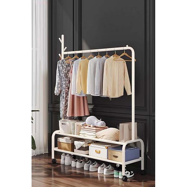 VIPEK Heavy Duty Garment Rack With Wheels – Rolling Closet With Shelves & Hanging Rod For Small Spaces