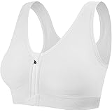 Tuopuda Reggiseno Sportivo Reggiseno Sonno Intimo Donna Senza Ferretto con Cerniera Frontale e Pastiglie Rimovibili per Ginna