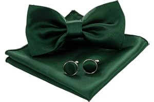 JEMYGINS Papillon Uomo Regolabile in Diversi Colori con Fazzoletto e Gemelli