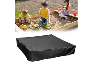 TOPJOWGA Couverture de Bac à Sable, 200 x 200 cm Housse pour Bac à Sable, 210D Oxford, Housse de Protection pour Bac à Sable avec Cordon de Serrage, Bache de Protection étanche pour Bac à Sable Jardin