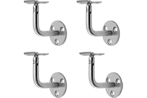 Schürberg Edelstahl Handlaufhalter, Handlaufträger, Wandhalter für flache und runde Geländer - Massive und schwere Qualität (4, Modell B - Rohr)