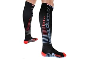 NV Compression 365 Cushion Socks – Black – Compression Sports Socks – for Running, Cycling, Triathlon, Gym