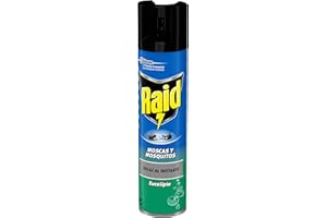 Raid Spray Insecticida - Aerosol para Moscas y Mosquitos, Eucalipto. Eficacia Inmediata, Incoloro, 600Mililitros