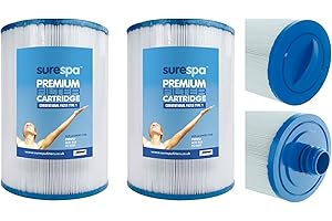 Surespa 2 x Hot Tub Filter - Replaces Unicel 6CH-940, Pleatco PWW50, Filbur FC-0359, SC714, Darlly 60401, Magnum WY45. 50 sq ft Hot Tub Filter Type 1 (Conventional Reemay Filtration Material)