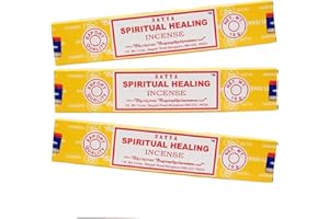 GIFT BRIT Satya - Bastoncini di incenso spirituale, 15 grammi x 3 pezzi, con supporto per bastoncini di incenso Giftbrit, per meditazione, yoga, relax, guarigione e positività