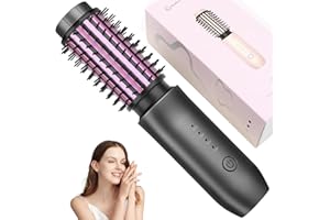 LIROPAU Spazzola riscaldante senza fili 3 in 1, Spazzola Asciugacapelli, Spazzola Ad Aria Calda, spazzola termica portatile, spazzola per capelli ricci con 4 temperature, Tecnologia Ioni riccio (Gery)