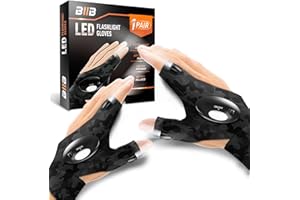 BIIB Idee Regalo Uomo, Festa del Papa Idee Regalo, Guanti con Luce LED, Regalo Festa del Papà, Regalo Anniversario per Lui, Regali per Lui/Lei, Regalo Uomo Compleanno