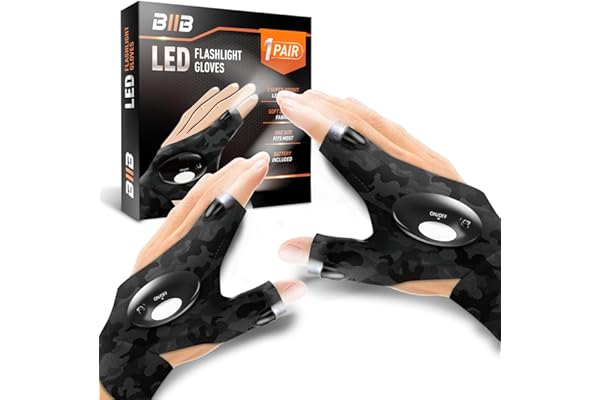 BIIB Regalos Originales para Hombre, Regalo Navidad Hombre, Gadget Inusual Útil Guantes LED Luminosos, Regalo Cumpleaños Mujer Gadgets Tecnologicos, Día del Padre Regalos