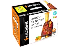CASCAJARES - Jarretón de Ternera Lechal Asado con patatas parisinas. 1.7 kilos de Jarrete ya cocinado, listo para terminar en horno junto con 500 gramos de patatas. Ideal para 3-4 personas.
