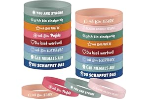 Yuecda Motivationsarmbänder Inspirierende Sprüche Silikon Armbänder, Motivationsgeschenke für Teenager, Schüler, Kollegen (20)