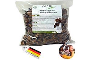 WEPO Golosinas para perros – 1 kg de pulmón de vacuno seco para perros – aperitivos saludables para perros – Dog Treats – Saludable y fabricado en el Reino Unido – Suministra proteínas, vitaminas y