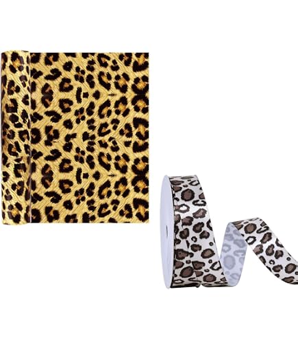 Organzaband Leopardenmuster – 25 Mm Breit, 10 Yard (ca. 9,1 M), Transparent, Für Geschenke, Hochzeit, Deko