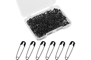 JRSHIRLEYLTD Lot de 150 mini épingles à nourrice, 19 mm, en métal, pour vêtements, couture, bricolage, fabrication de bijoux (noir)