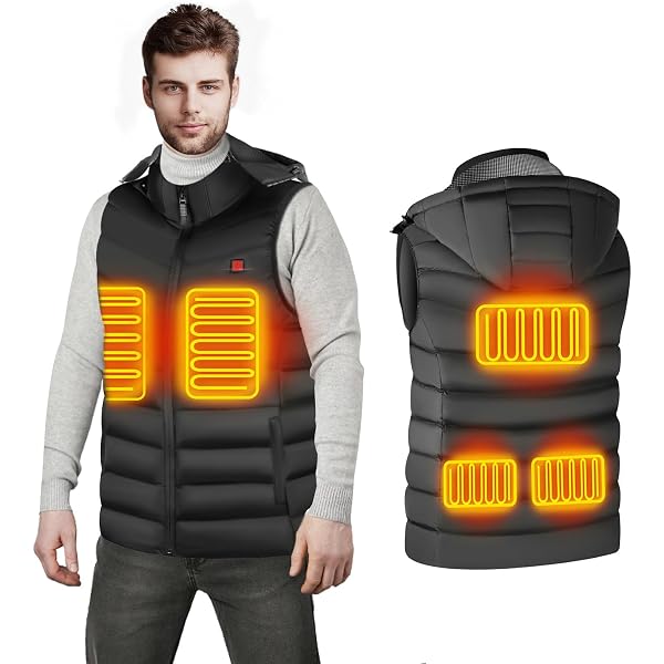 Beheizbare Weste Mit Heizweste Hensunquv Beheizbare Weste, Polarfleece Heizjacke Für Damen Herren, 3 Einstellbar Temperaturregler Heated Jack (Ohne Powerbank Wärmeweste Mit Akku