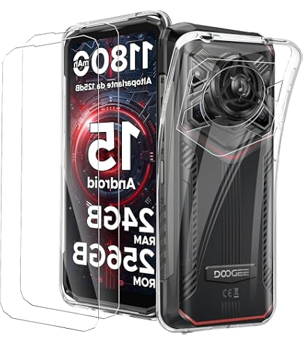 Xiangyun Cover per Doogee Fire 5 Custodia con 1 Pezzo Vetro Temperato Pellicola Prottetiva - Trasparente Caso Silicone Crystal Clear Protettiva TPU