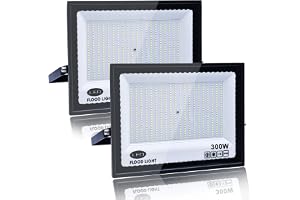 Tkdaksy 2 stycken LED-spotlight för utomhusbruk, 300 W, 1 m kall vit kabel, 6 500 K, spotlight, 3 0 000 LM, utomhus-LED-spotl