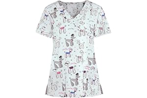 SIZOER Uniforme Sanitario Mujer Ropa Trabajo Pijama Medico Casaca Enfermera Estetica Peluqueria Veterinaria Hospital Limpieza y Empleada Hogar Antilejía y No Destiñe - Casaca Mariposas Mujer #Y