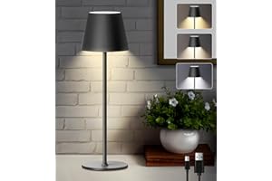 CCHKFEI Rechargeable Table Lamp, Wireless & USB Rechargeable Touch Lamps Bedside, Battery Operated Table Lamp for Living Room Bedroom, Outdoor & Indoor.(1Pack)