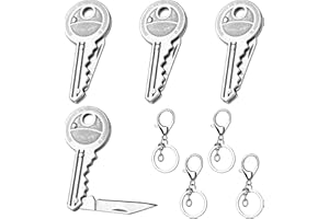 Sylanda 4 Schlüsselanhänger Messer Schlüssel Schlüsselmesser, 4 Edelstahl Schlüsselanhänger, Kleines Taschenmesser in Schlüsselform, Klappmesser Geeignet als Brieföffner oder Paketmesser