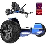 GeekMe Hoverboards con kart, hoverboards per tutti i terreni da 8,5'' con potente motore, APP, altoparlante Bluetooth. Hoverb
