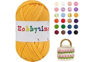 Naturezhen 5 Pezzi Fettuccia per Borse a Uncinetto, 500g Filato Maglieria Filato Grosso 3mm per Ferri e Uncinetto, Fai da Te, Decorazioni, Artigianato, Borse Coperte Scarpe (Giallo di limone)