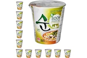YIJIA | Pack 12 X 67g Ramen Coreano Cup Noodles | Vegetal | Nong shim