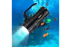 Wurkkos Diving Flashlight DL06 Max 15000 Lumen Scuba Dive Light, 100°Beam Angle Diving Light with 6 LED, IPX8 Waterproof Dive Torch 100m Underwater Flashlight Neutral White(5000K)
