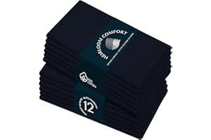 HEIRLOOM COMFORT Indigo Blue Cloth Napkins 43x43 cm - Set of 12-100% Cotton, Soft, Absorbent, Washable, Reusable - Perfect Table Linen Napkin for Spring, Summer, Easter, Weddings, Everyday Dining