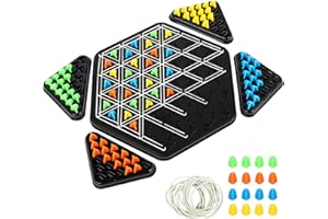 HISDRICUS Trójkąt łańcucha, gumki stołowe Triggler, gumki do gry planszowej, 2 do 4 graczy, elastyczne zestawy dla rodzin i prezenty urodzinowe