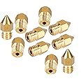 TESSERACT 0.6mm Extruder Nozzle For 3D Printer | MK8 Brass Nozzle for 3D Printing | Made in India Compatible With AnetA8 Makerbot MK8 Creality CR-10 S4 S5 Ender 3 3Pro 5 (Quantity-10 Nozzle MK8 0.6mm)