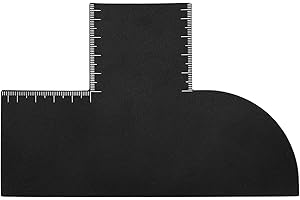 Gosknor Carte de Barbier, Outil Mise en Forme Ligne des Cheveux avec Indicateurs de Mesure Carte Contournage Pointes en Spray Coloré Contours Précis Outils Mise Forme Barbe