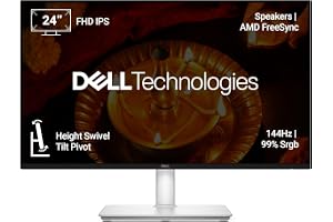 Dell S2425HSM 24"/60.45cm FHD Monitor|Ash White|144Hz Refresh|99% Srgb, 300 cd/m2 Brightness|IPS Panel, 1ms| Contrast 1500:1| 2xHDMI, Built-in 3W Dual Speakers|Warranty 3 Years, Ergonomic|AMD FreeSync
