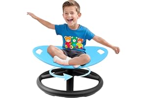 LGMCF Kids Sensory Spinning Chair, Spinning Chair for Autism & ADHD Children with Safety Handle & Non-Slip Design, Sensory Toy for Training Body Coordination (Blue)