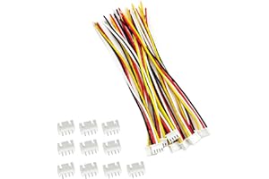 ZSDZFYLLK Lot de 10 connecteurs Jst XH 2,54 mm 4 broches avec câble en silicone souple de 150 mm 22 AWG et prise XH2,54 4P