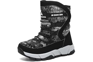 Mishansha Bambini Stivali da Neve Ragazze Caldo Fodera Stivaletti Invernali Ragazzi Scarpe Comodo Antiscivolo