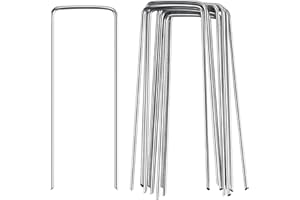Drado 10pack Galvanised Garden Anchor Pegs, Steel Securing Pegs, U-shaped Garden Pins for Securing Garden Fleece, Netting, Membrane -4"/100mm