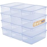 Rotho Clear Box Organizer Closet 12 Boxes Storage Plastic 5 L Blue | Clothes Storage Boxes, Stackable Transparent Storage Box