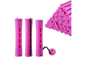flintronic 30 st Permanenta hårkrullare, 0,59 tum hårpapiljotter, med gummiband i plast, för långt och kort naturligt hår