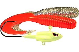 FLADEN Fishing SOFT BAITS - 2 x 12cm BIG SINGLE JIG TAILS - (4 Colours and 3 weights - 40g 60g 90g) Lead-Free Jig Heads - Quality Fishing Imitation Bait Lures