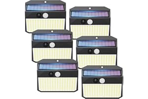 Topabol Faretti Solari a Led da Esterno, 150 LED Luce Solare LED Esterno con Sensore di Movimento, 3 Modes, Faretto Led da Esterno Solare IP65 Lampade Luci Solari (Bianco Freddo, 6 Pezzi)