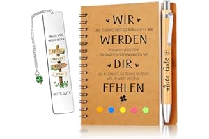‎TUZELIYA TUZELIYA Abschiedsgeschenk Kollegen, 3 in 1 Abschied Geschenk Notizbuch- Wir werden dir fehlen - Abschiedsgeschenk Kollegin Jobwechsel - Abschied Kollege Kollegin - Renteneintritt, Ruhestand Geschenk